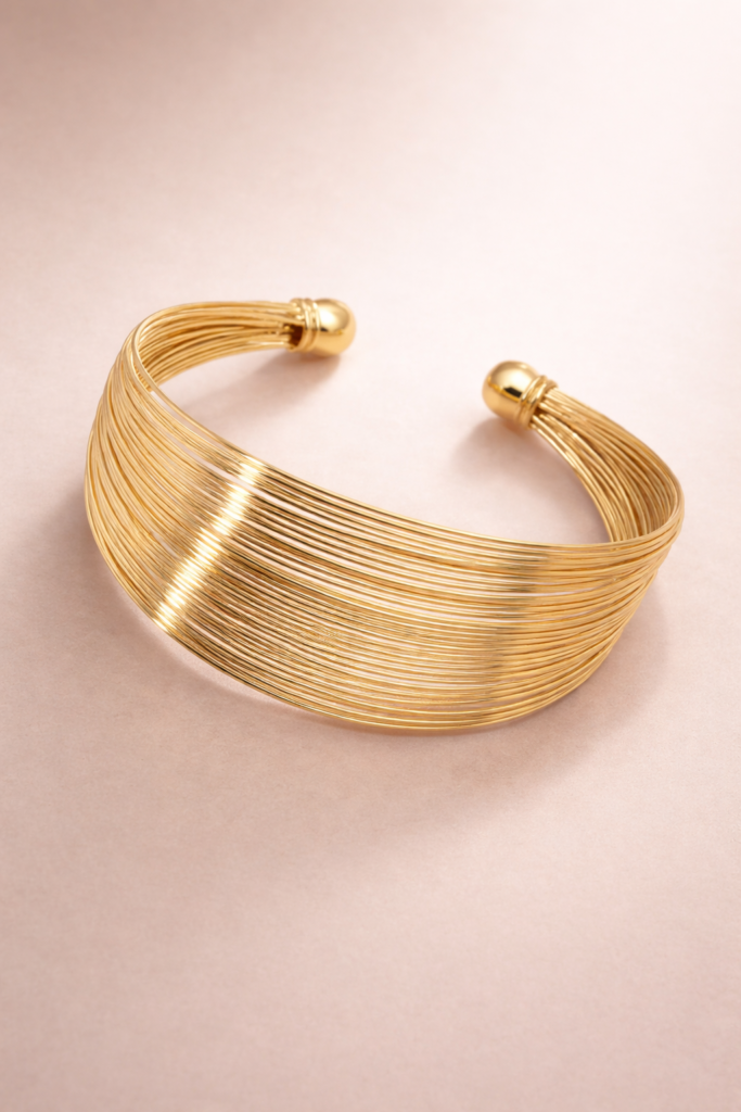 Elegant gold cuff bracelet by Auryn Jewells
