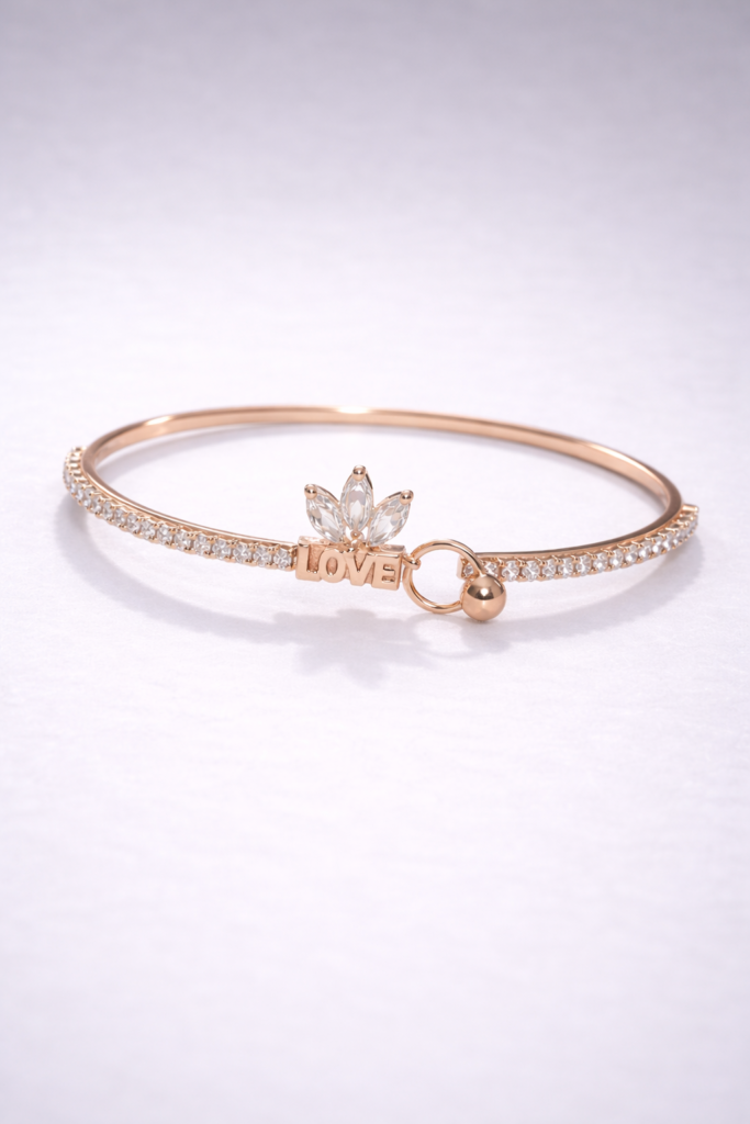 amour bloom crystal bracelet - Rose gold toned jewellery with sparkling clear crystals for special occasion.
