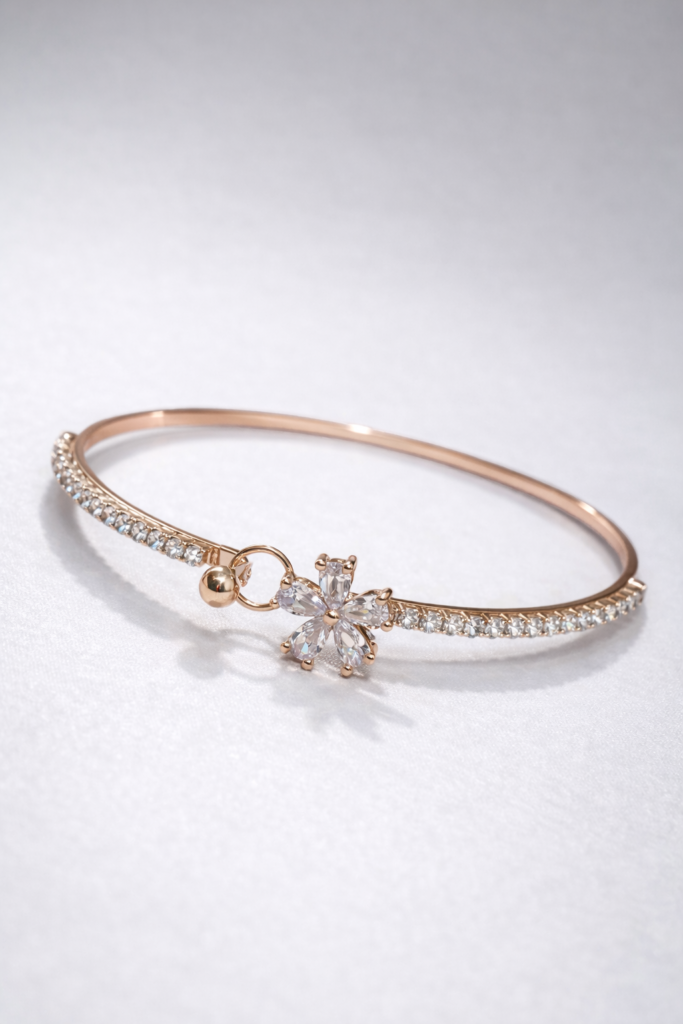 aurora bloom crystal bracelet - Rose gold toned jewellery with sparkling clear crystals for special occasion.