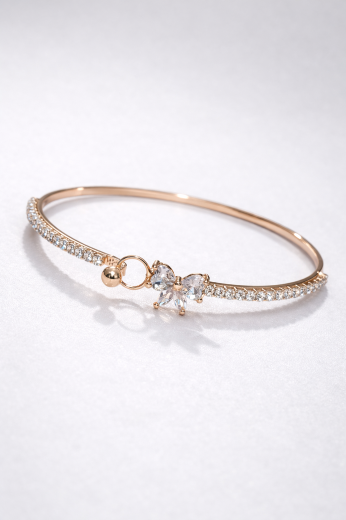celeste flutter crystal bracelet - Rose gold toned jewellery with sparkling clear crystals for special occasion.