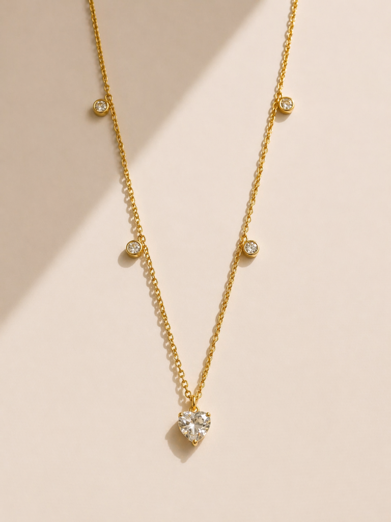 dainty spark heart necklace by auryn jewells