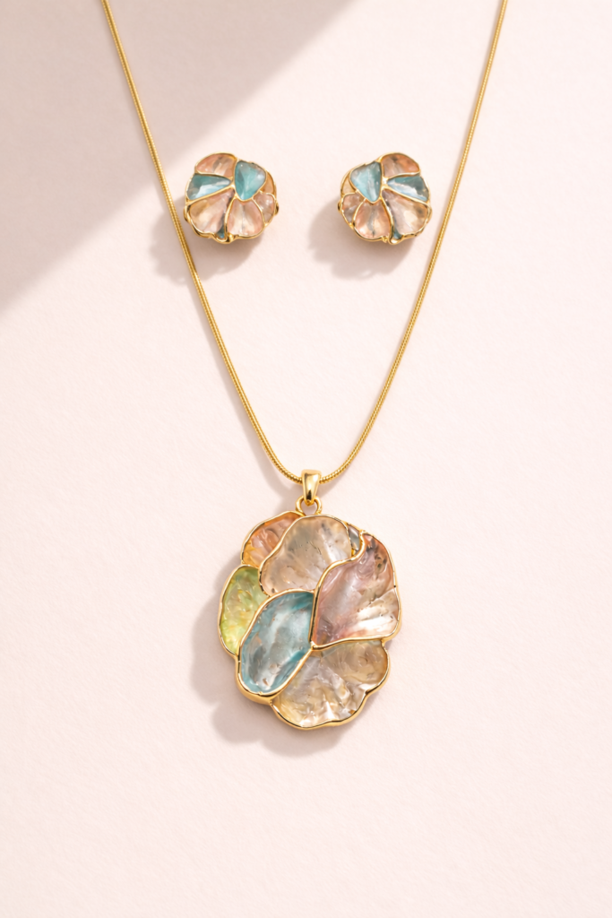 delicate gemstone jewellery set by Auryn Jewells