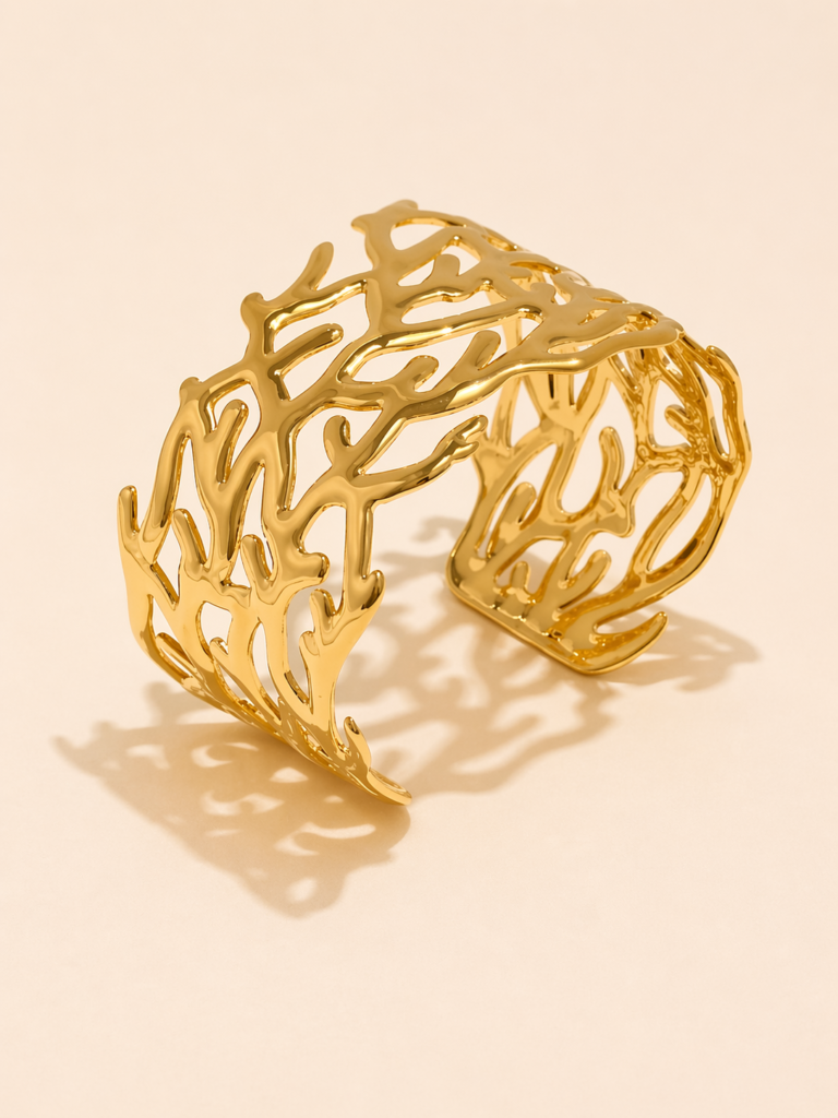 golden coral cuff by auryn jewells