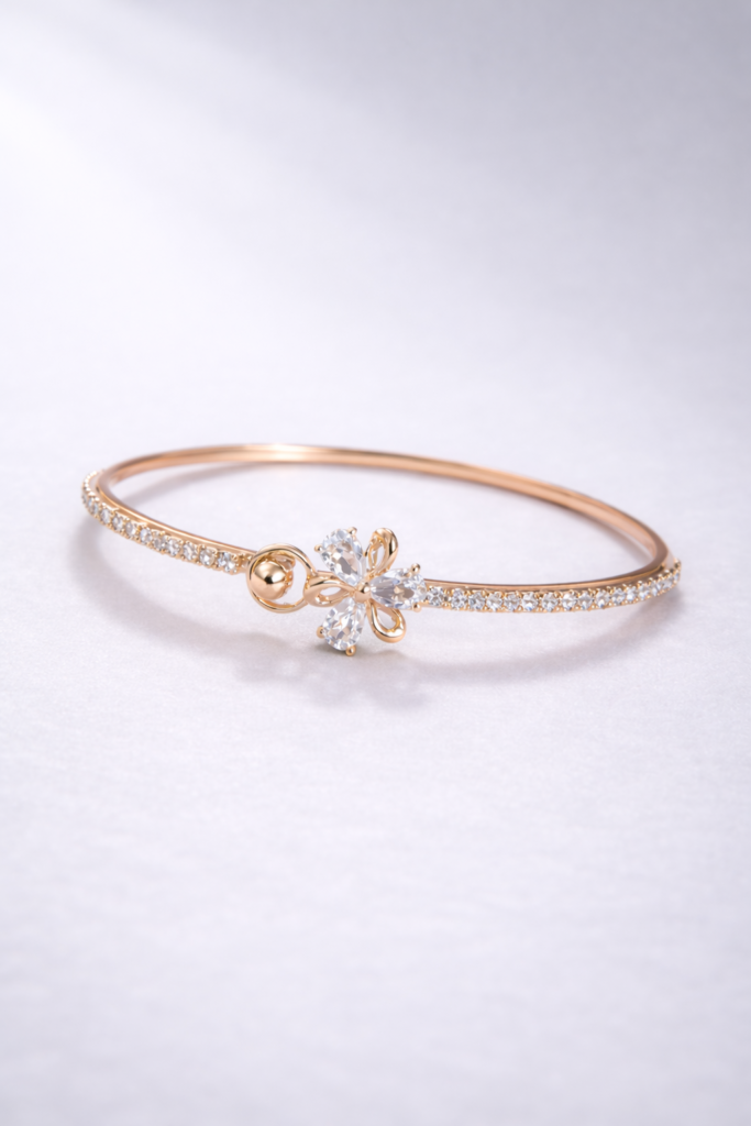 Golden petal crystal bracelet by Auryn Jewells
