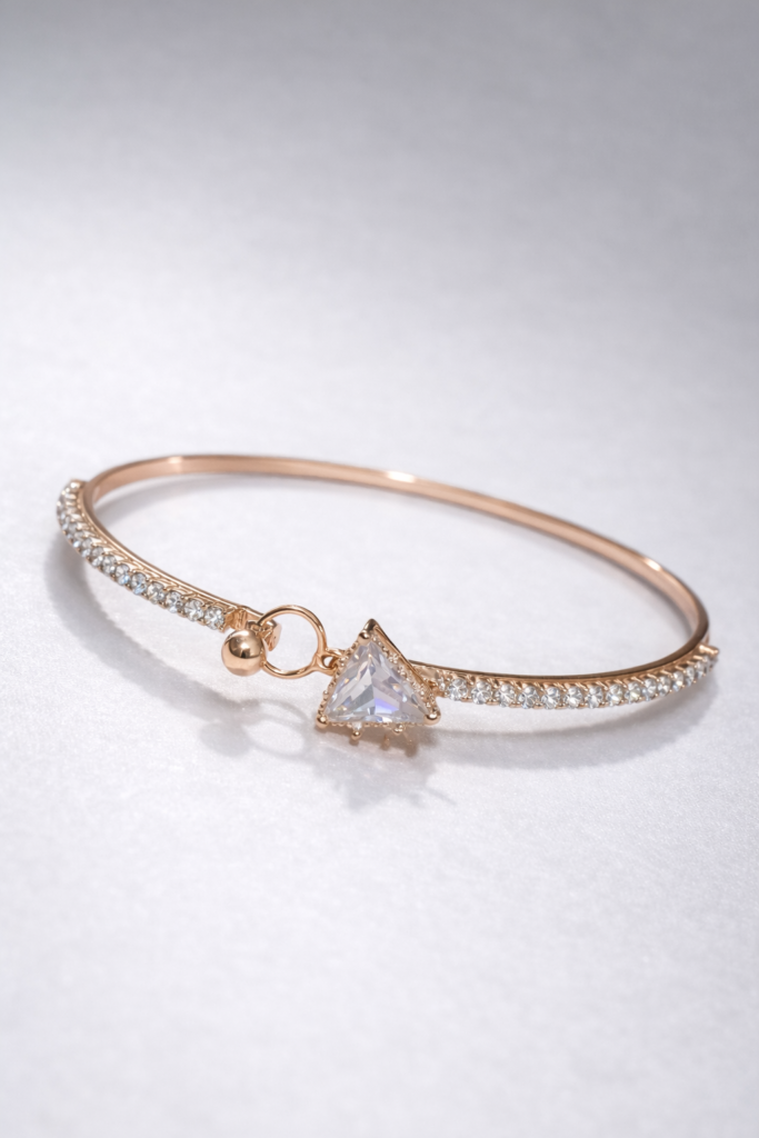 luna prism crystal bracelet - Rose gold toned jewellery with sparkling clear crystals for special occasion.