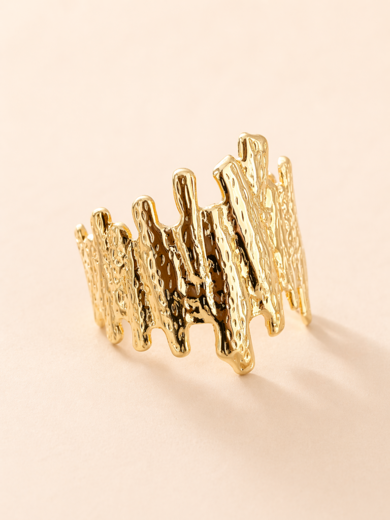 molten gold statement cuff by Auryn Jewells
