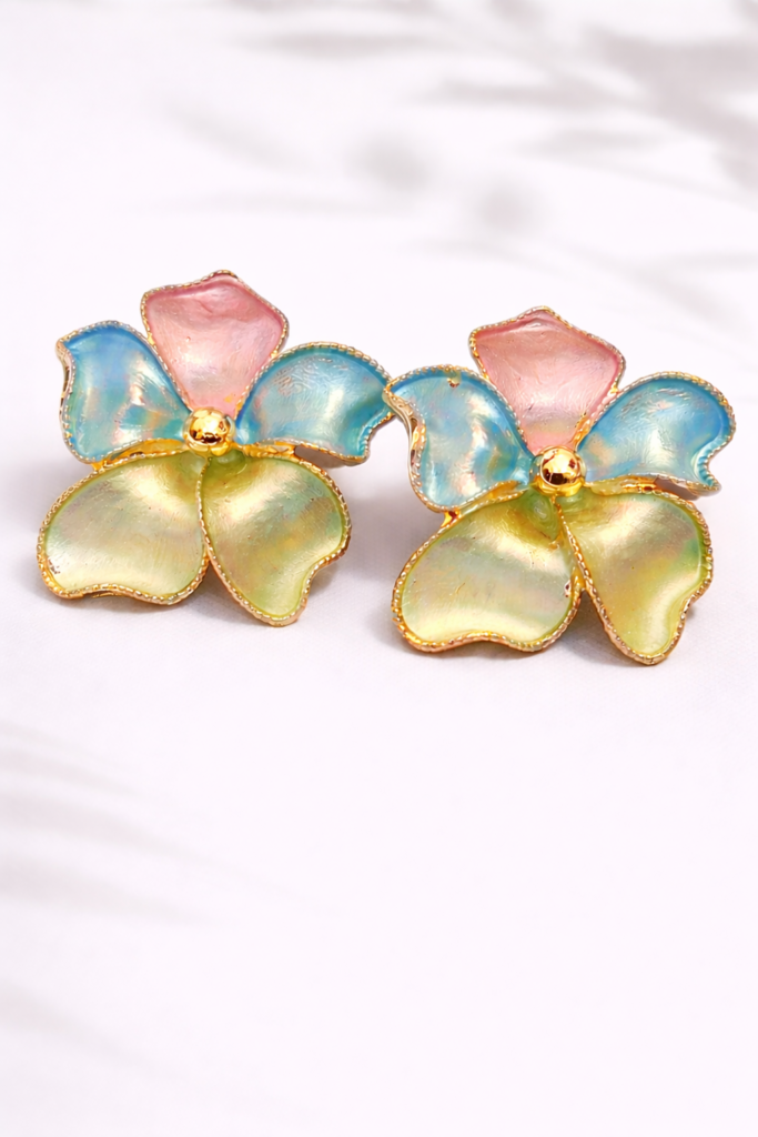 pastel bloom enamel earrings by Auryn jewells