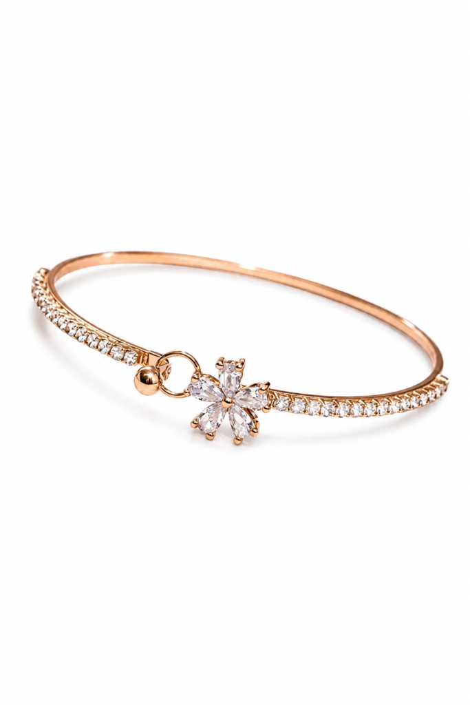 eveline floral charm bangle by auryn jewells