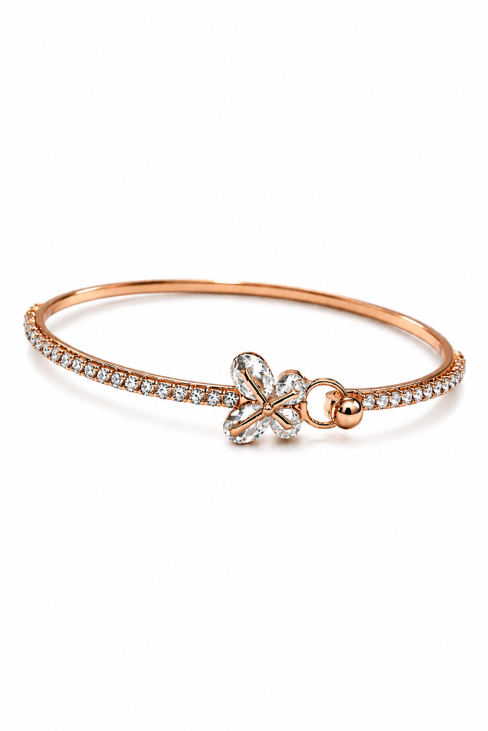 flora cross rose gold bracelet by auryn jewells
