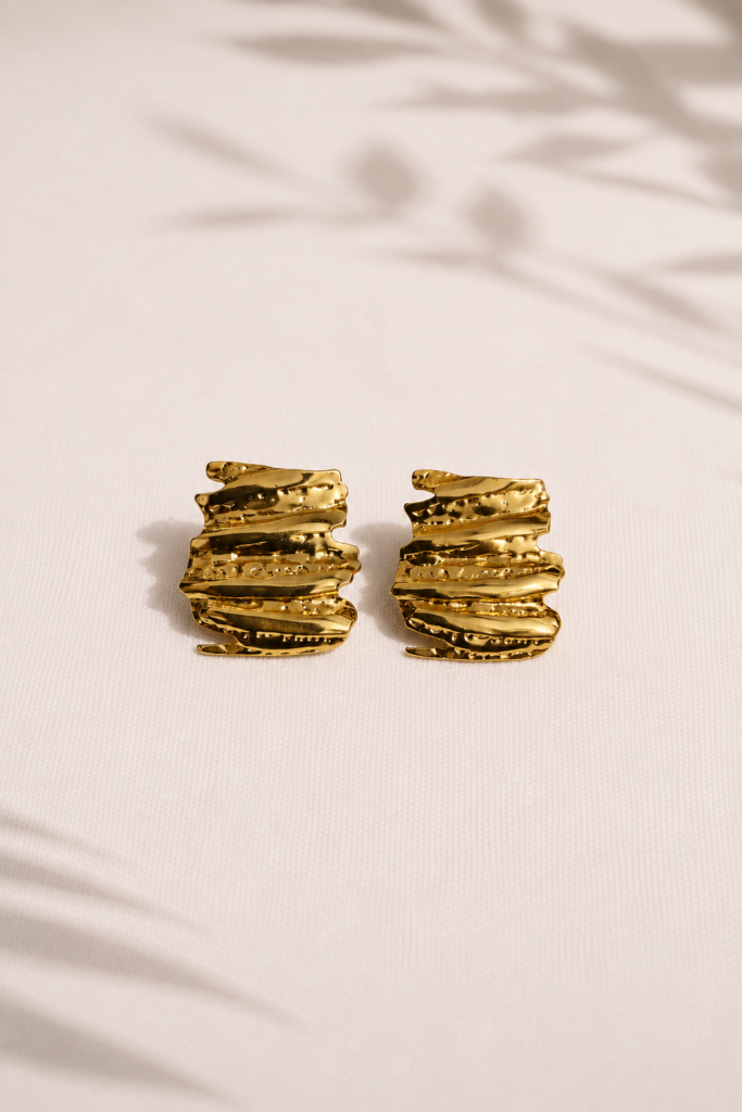 gilded ripple earrings by Auryn Jewells