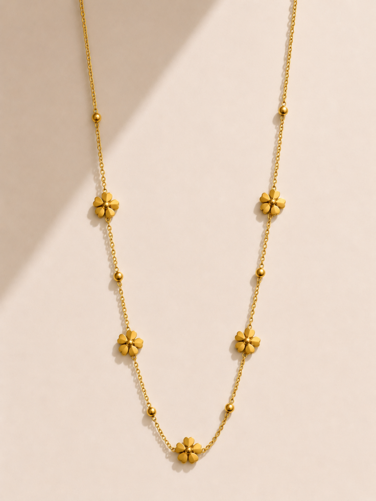 golden daisy trail necklace by Auryn Jewells