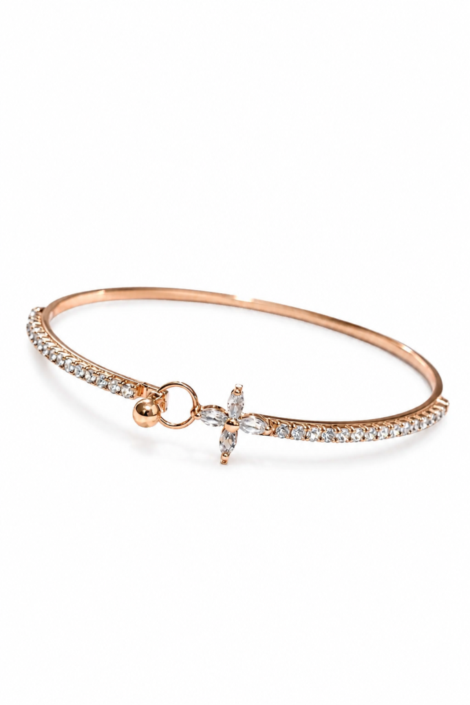 luna clover crystal bangle by auryn jewells
